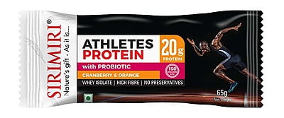 Athletes Protein Bar - Cranberry Orange  Pack of 6 ( Each Bar 65g)