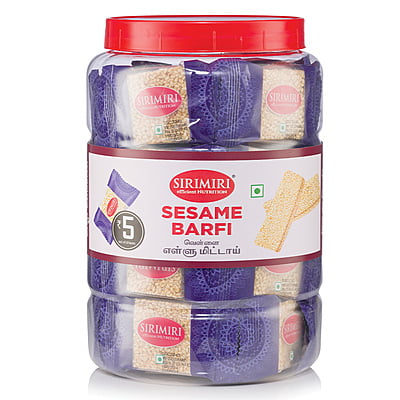 White Sesame Barfi Square (15g each) - Jar of 60