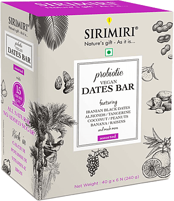 Probiotic Vegan Dates Bar - Assorted - Pack of 6 ( Each 40g)