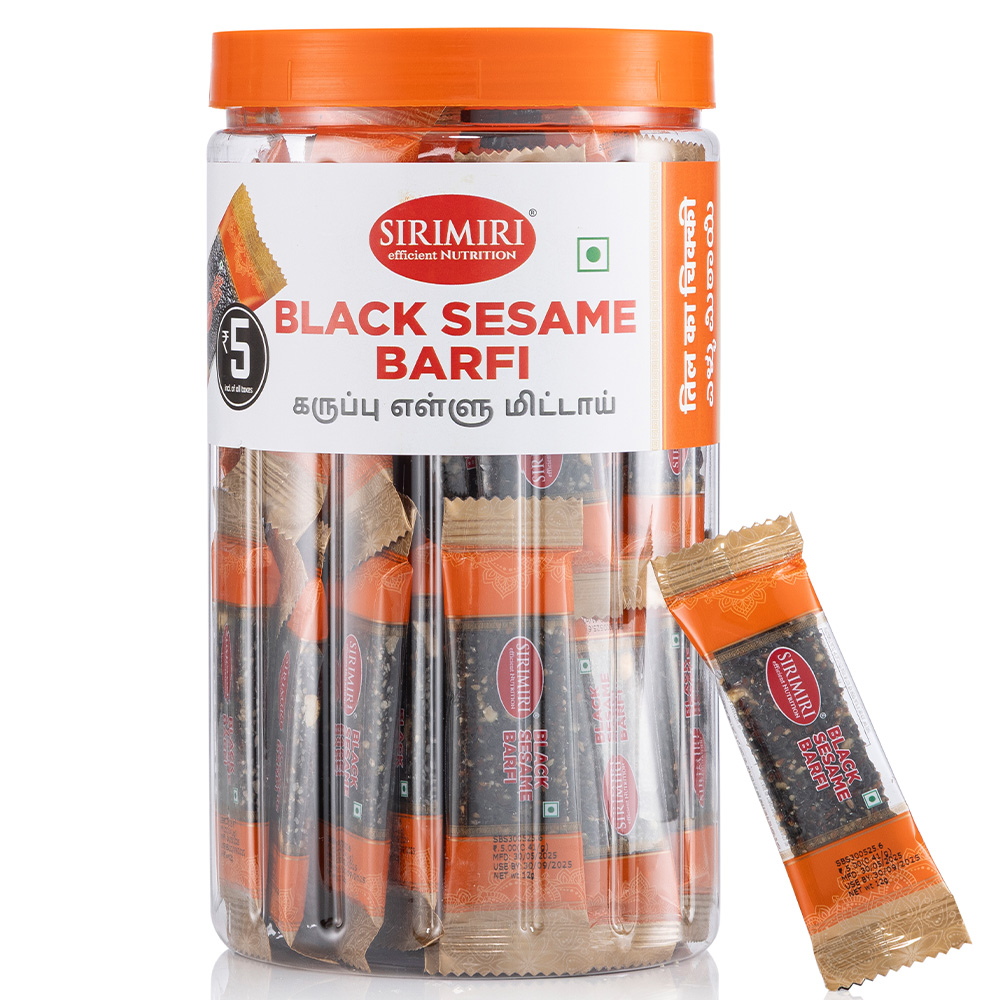 Black Sesame Barfi (15g each) - Jar of 50