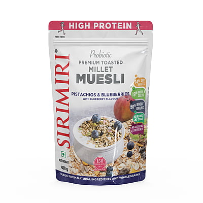 Premium Toasted Millet Muesli - Pistachios & Blueberries 500g