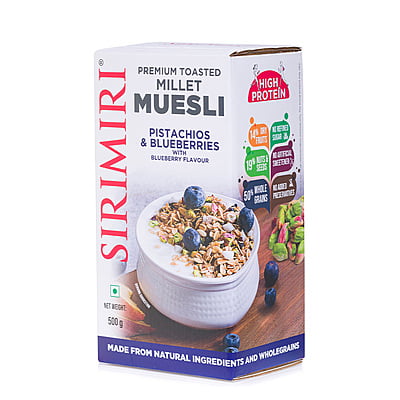 Premium Toasted Millet Muesli - Pistachios & Blueberries 500g