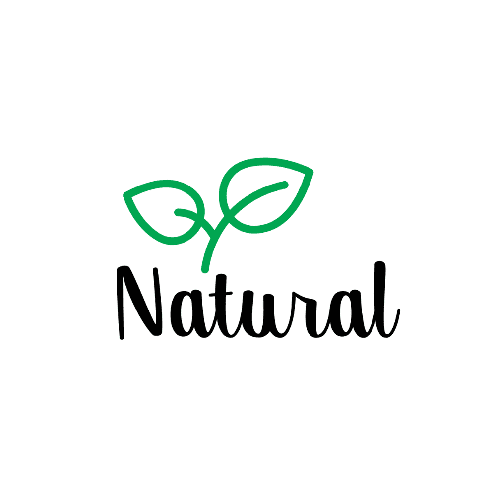 Natural food badge with leaves for SIRIMIRI